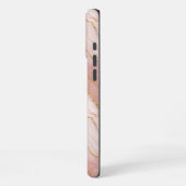 Modern Rose Quartz Marble Gold iPhone Hoesje (Linkerkant)