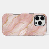 Modern Rose Quartz Marble Gold iPhone Hoesje (Achterkant horizontaal)