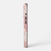 Modern Rose Quartz Marble Gold iPhone Hoesje (Linkerkant)