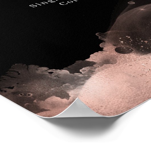 Modern Roségold Black Waterverf Pricelist Poster (Hoek)