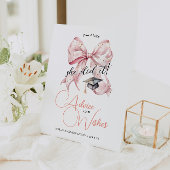 Modern Rosegold Bow Afstuderen Advies en wensen Reclamebord Met Voetstuk