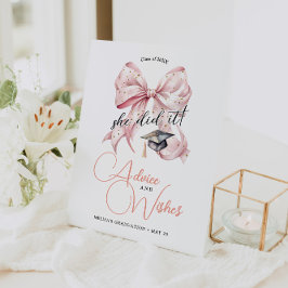Modern Rosegold Bow Afstuderen Advies en wensen Reclamebord Met Voetstuk