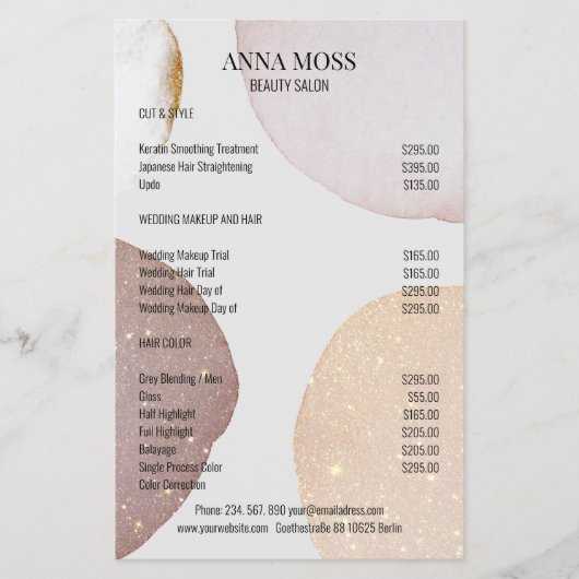 Modern Rosegold Glitter Flyer (Voorkant)