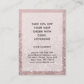 Modern Rosegold Glitter Korting Kaart (Voorkant)