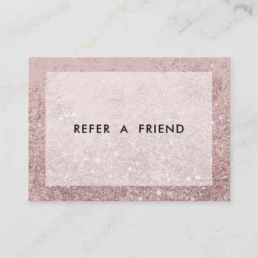 Modern Rosegold Glitter Salon Kortingskaartje (Voorkant)