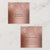 Modern Rosegold Glitter Salon Visitekaartje (Voorkant / Achterkant)