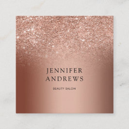 Modern Rosegold Glitter Salon Visitekaartje