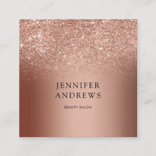 Modern Rosegold Glitter Salon Visitekaartje