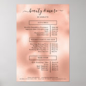 Modern Rosegold Simpel Salon Price List Poster (Voorkant)