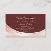 Modern Rosegold Wine Red met Monogram en diamant Visitekaartje (Achterkant)