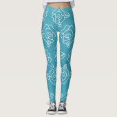 Modern Roses on Light Turquoise Leggings (Voorkant)