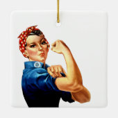Modern Rosie de Riveter Keramisch Ornament (Achterkant)
