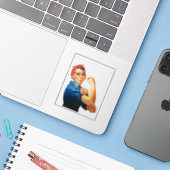 Modern Rosie de Riveter Sticker (Laptop met iPhone)