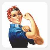 Modern Rosie de Riveter Vierkante Sticker (Voorkant)