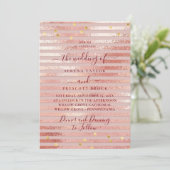 Modern Rosy Elegant Wedding Invitation Kaart (Staand voorkant)