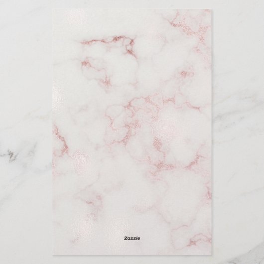 Modern Rosy Goud Marmer Briefpapier (Achterkant)