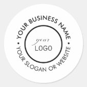Modern Round Company Custom Logo Slogan Ronde Sticker (Voorkant)
