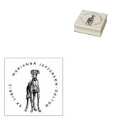Modern Round Ex Libris Greyhound Dog Book Rubberstempel (Gestempeld)