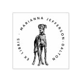 Modern Round Ex Libris Greyhound Dog Book Rubberstempel (Afrduk)