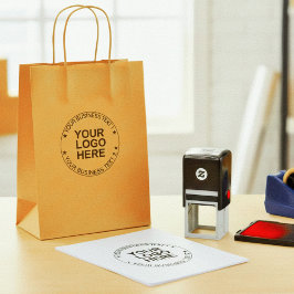 Modern Round Logo Stamp. Custom Business Text Seal Zelfinktende Stempel