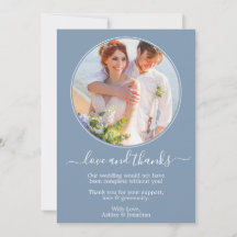 Modern Round Photo Lijst Dusty Blue Wedding