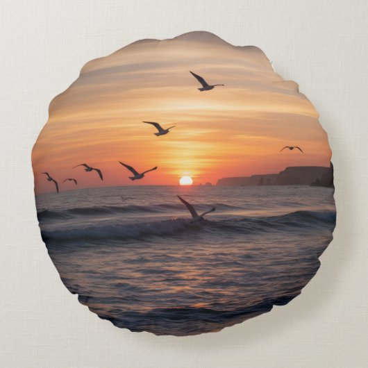 |Modern Round Throw Pillow | Designer KazooStudio Rond Kussen (Achterkant)