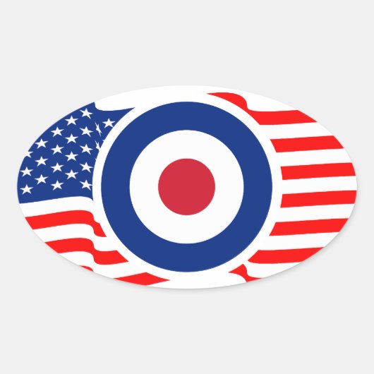 Modern Roundel Target Mods USA Target Scooter Ovale Sticker (Voorkant)