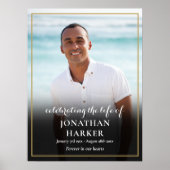 Modern rouwfoto levensviering bord poster (Voorkant)