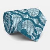 Modern Royal Blauwgroen Aquatic Green Lace Stropdas (Opgerold)