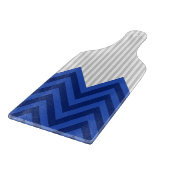 Modern Royal Blue Chevron Grey Stripes Patroon Snijplank (Hoek)