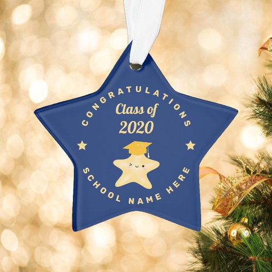 Modern Royal Blue en Gold Afstuderen Star Ornament