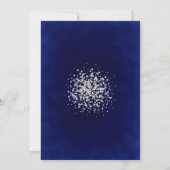 Modern Royal Blue en Silver Confetti Save The Date (Achterkant)