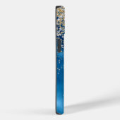 Modern Royal Blue Folie Gold Faux Glitter Monogram Case-Mate iPhone Case (Achterkant / Rechts)