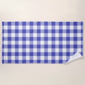 Modern Royal Blue Gingham Pattern Strandlaken (Voorkant)