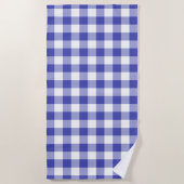 Modern Royal Blue Gingham Pattern Strandlaken (Voorkant)