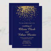 Modern Royal Blue met een goudspuit Kaart (Voorkant / Achterkant)