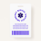 Modern Royal Blue Paramedic Foto ID Badge (Achterkant)