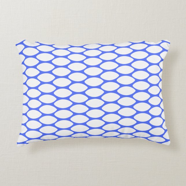 Modern Royal Blue Pattern Accent Pillow Kussen (Voorkant)