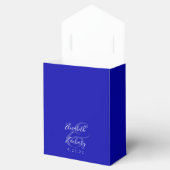 Modern Royal Blue Silver Glitter Wedding Bedankdoosjes (Geopend)