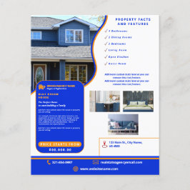 Modern Royal Blue & Sinaasappel Home Verkopen Gepe Flyer