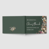 Modern Royal Green Pastel Wildflower Boho Wedding Gastenboek (Volledig)