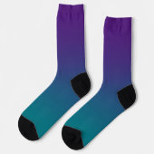 Modern Royal Paars Dark Turquoise Gradient Sokken (Links)