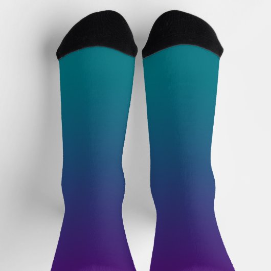 Modern Royal Paars Dark Turquoise Gradient Sokken (Top)