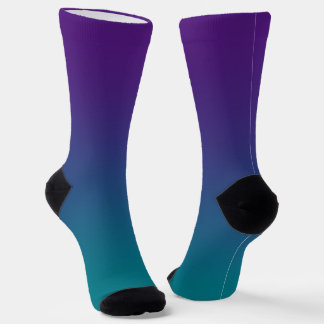 Modern Royal Paars Dark Turquoise Gradient Sokken