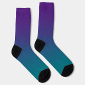 Modern Royal Paars Dark Turquoise Gradient Sokken (Rechts)
