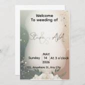 Modern Royal Wedding Invitation Luxury Elegant D Kaart (Voorkant / Achterkant)