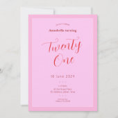 Modern Roze 21st Kaart (Voorkant)