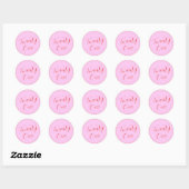 Modern Roze 21st Ronde Sticker (Vel)