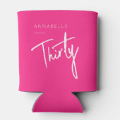 Modern Roze 30e Dertigste verjaardagsfeestje Blikjeskoeler (Achterkant)