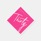 Modern Roze 30e Dertigste verjaardagsfeestje Servet (Hoek)